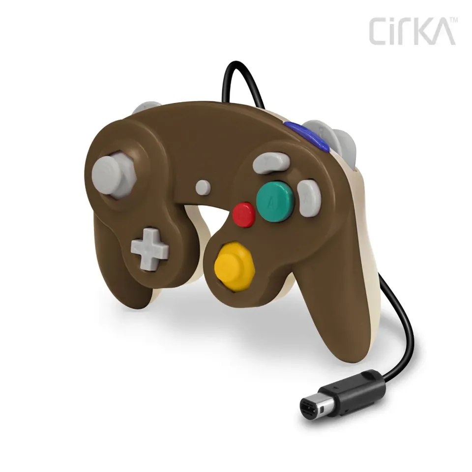 Hyperkin CirKa bedrade controller GameCube bruin beige