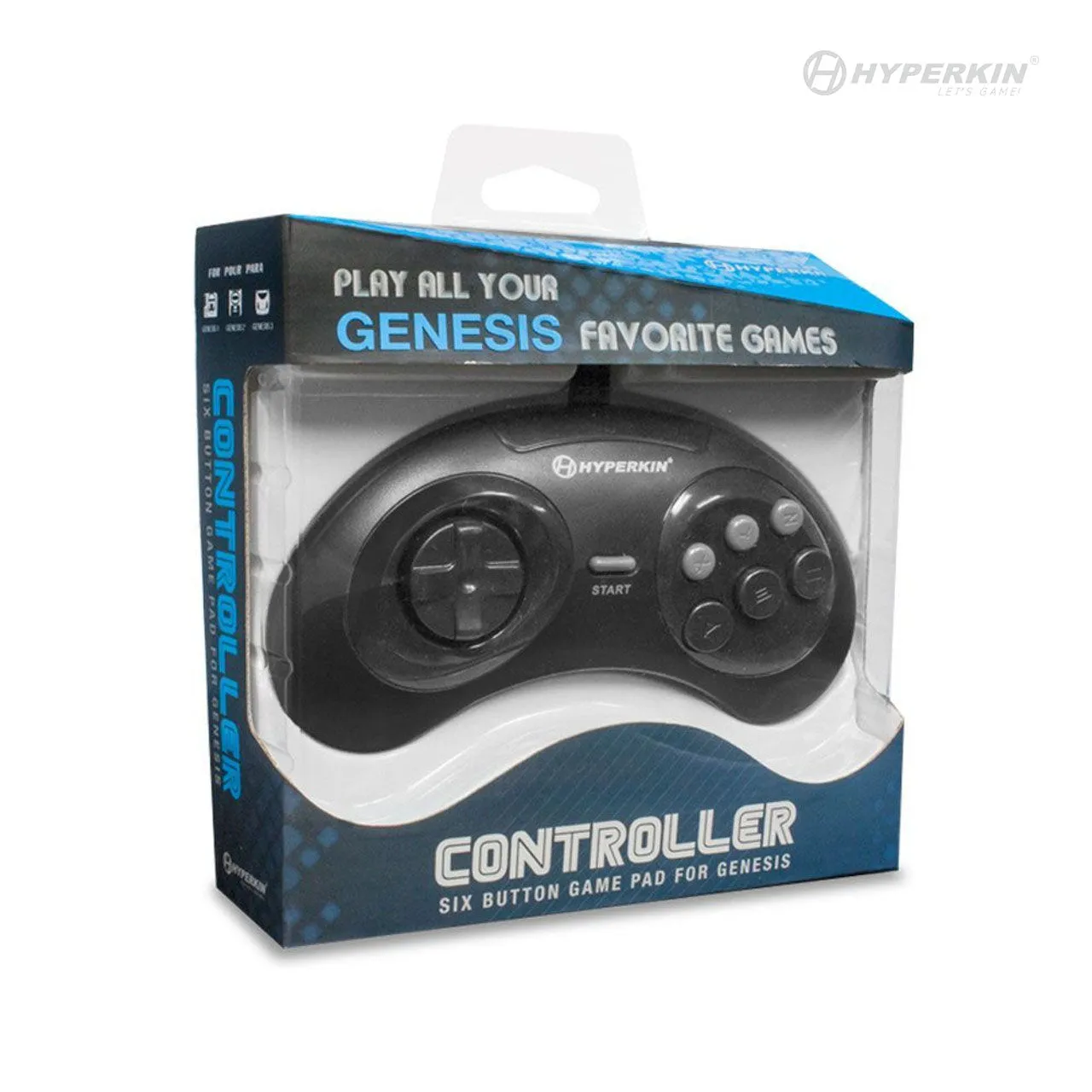 Hyperkin GN6 controller zwart USB 6-knops retro