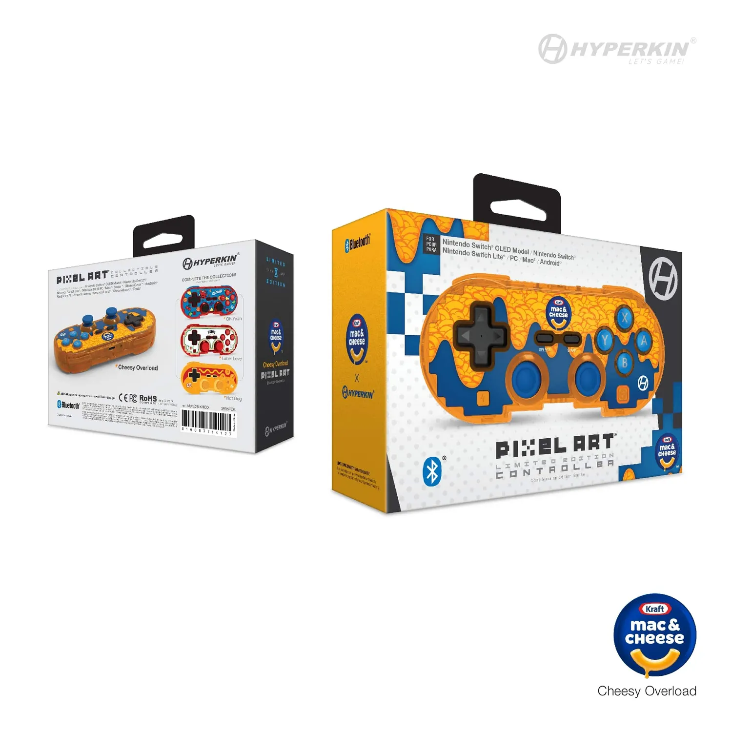 Hyperkin Pixel Art Cheesy Overload controller bluetooth oranje