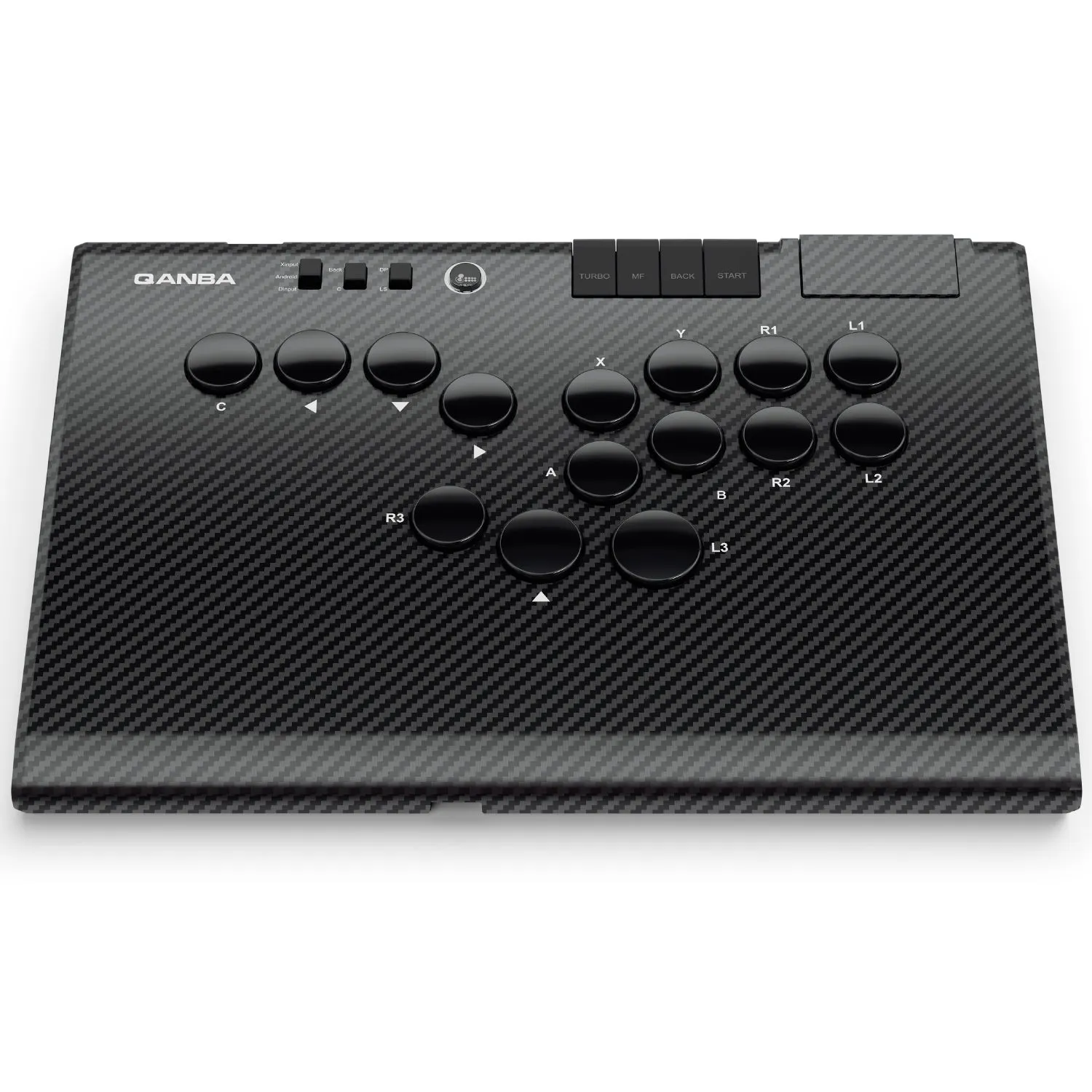 Qanba Ruby leverless controller Carbon Fiber Black 15 knops