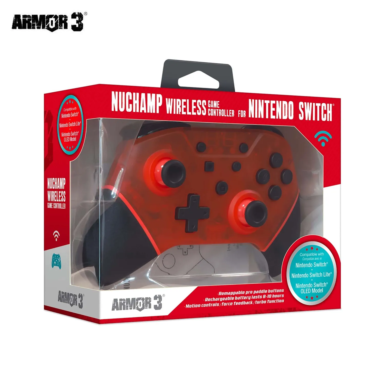 Hyperkin NuChamp draadloze controller Ruby Red Switch
