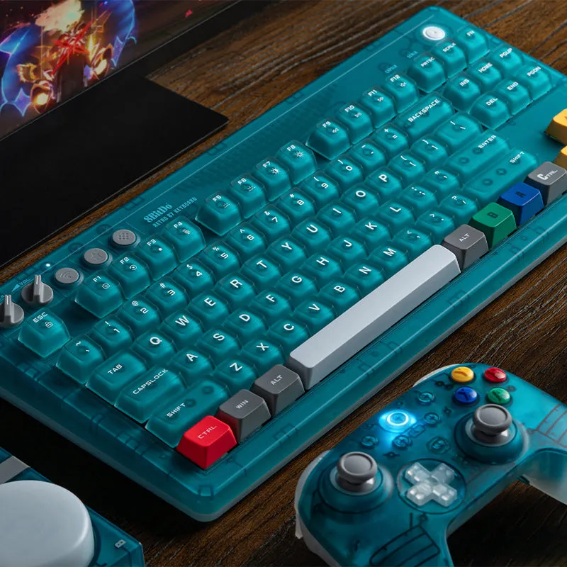 8BitDo Retro 87 Toetsenbord Clear Blue mechanisch