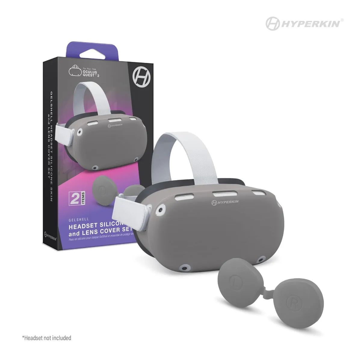 Hyperkin GelShell headset hoes grijs met lenscover krasvast