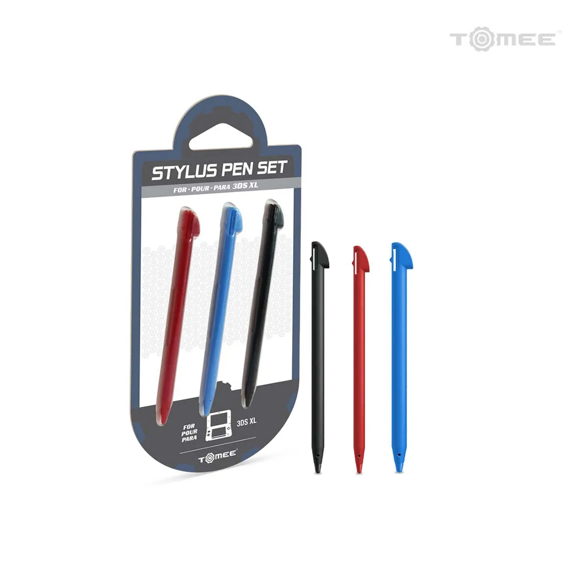 Tomee Stylus Set stylus 3-pack 3DS XL rood wit zwart