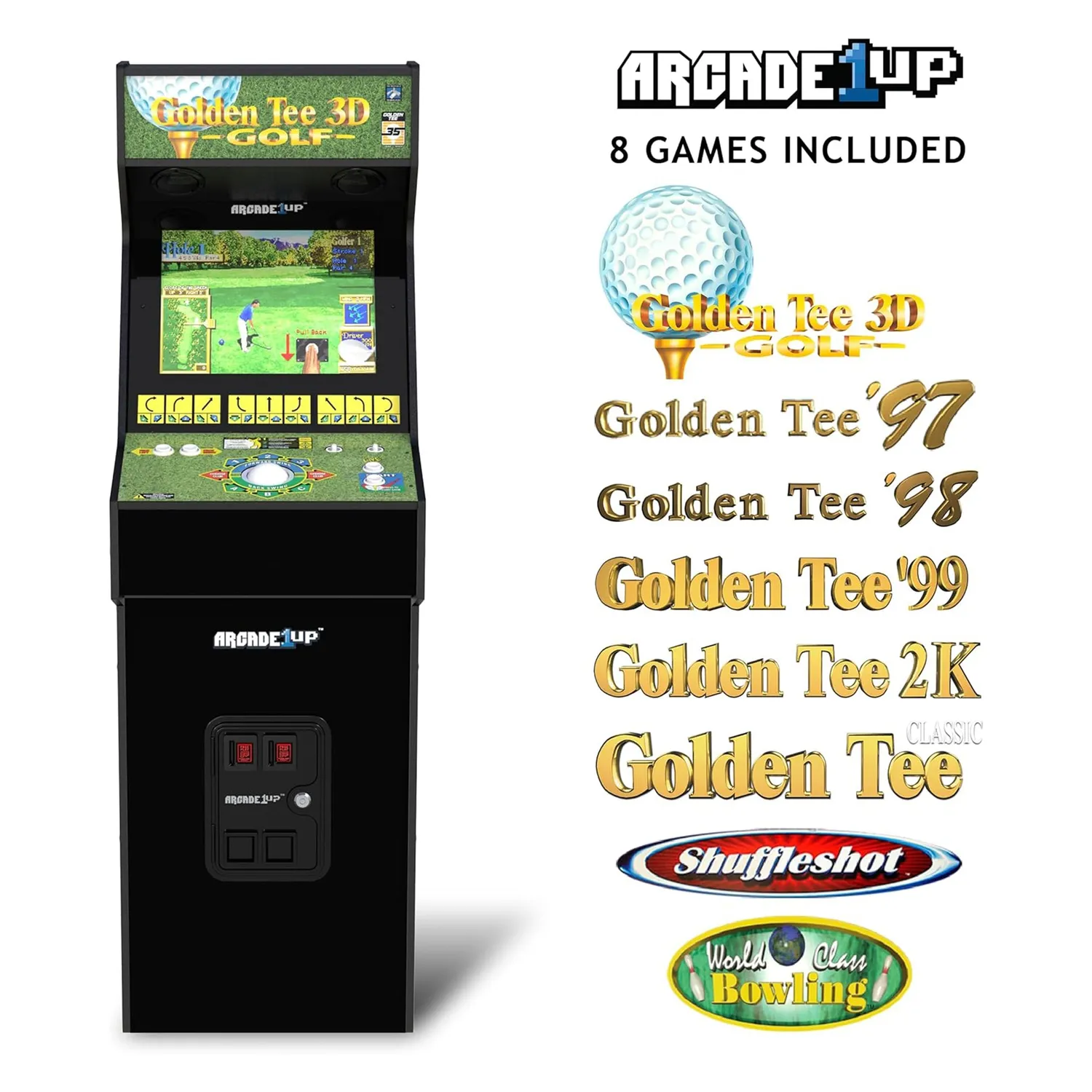 Arcade1Up Golden Tee 3D Deluxe arcadekast 8 games trackball