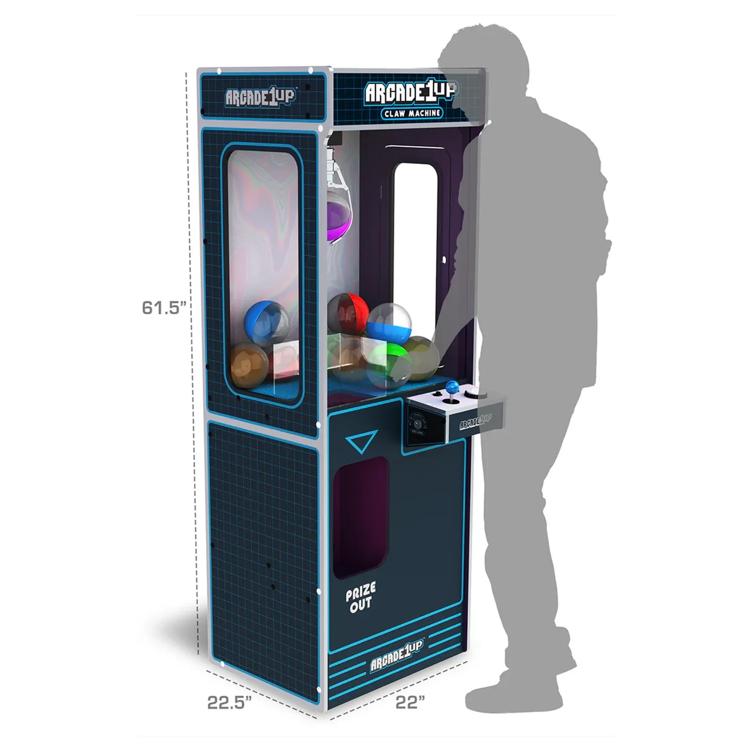 Arcade1Up Claw Machine grijpmachine met 12 capsules