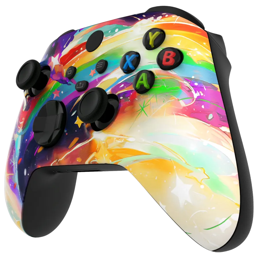 Clever Gaming Rainbow Star Xbox controller rainbow design