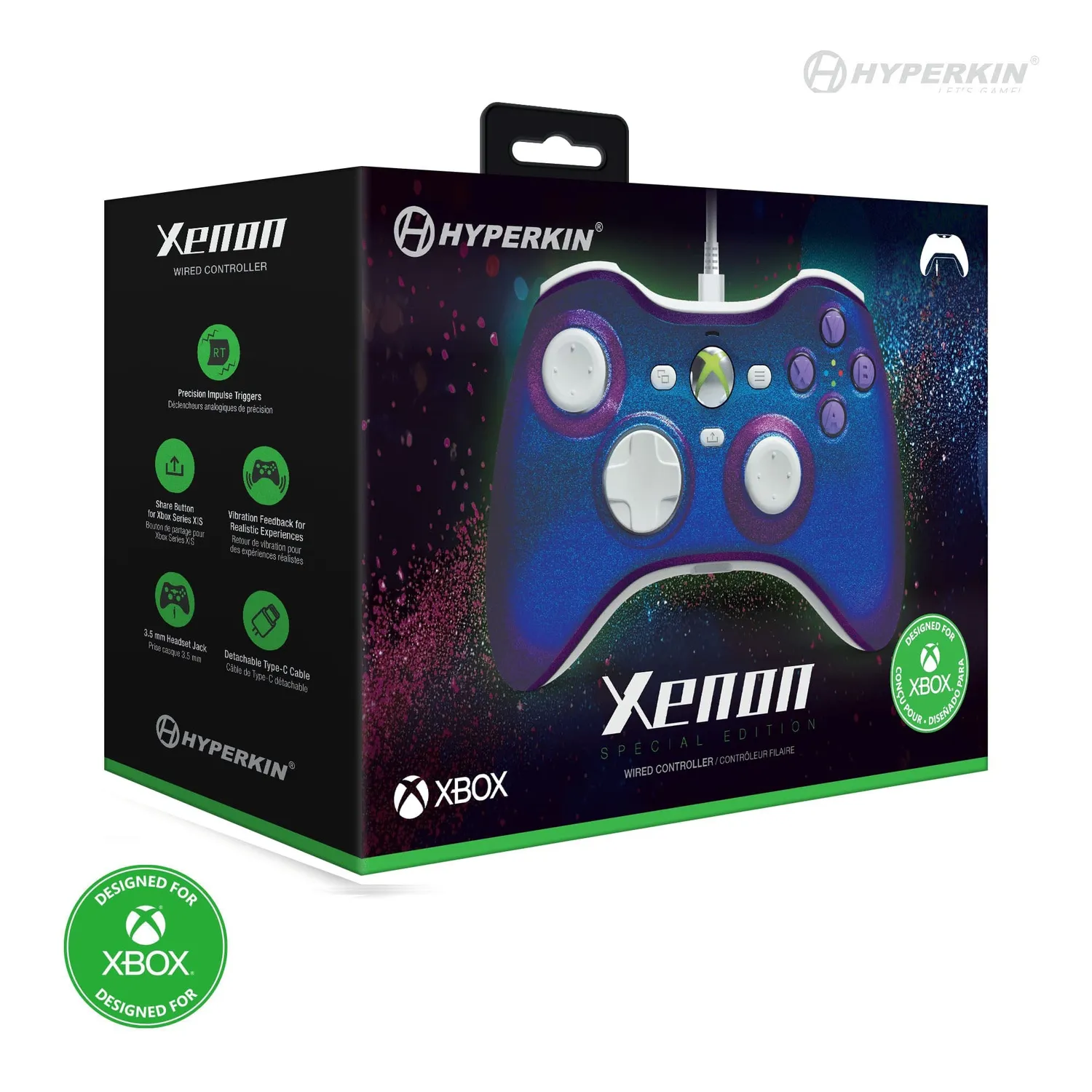 Hyperkin Xenon Twilight Galaxy bedrade controller