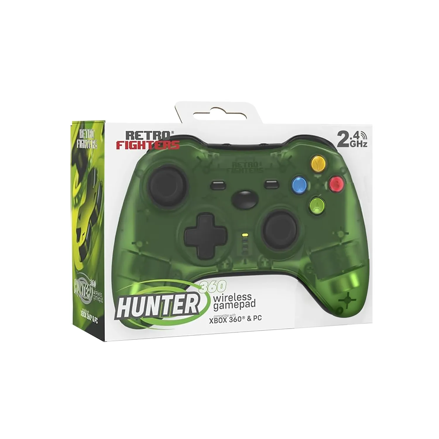 Hyperkin Hunter 360 draadloze controller transparant groen
