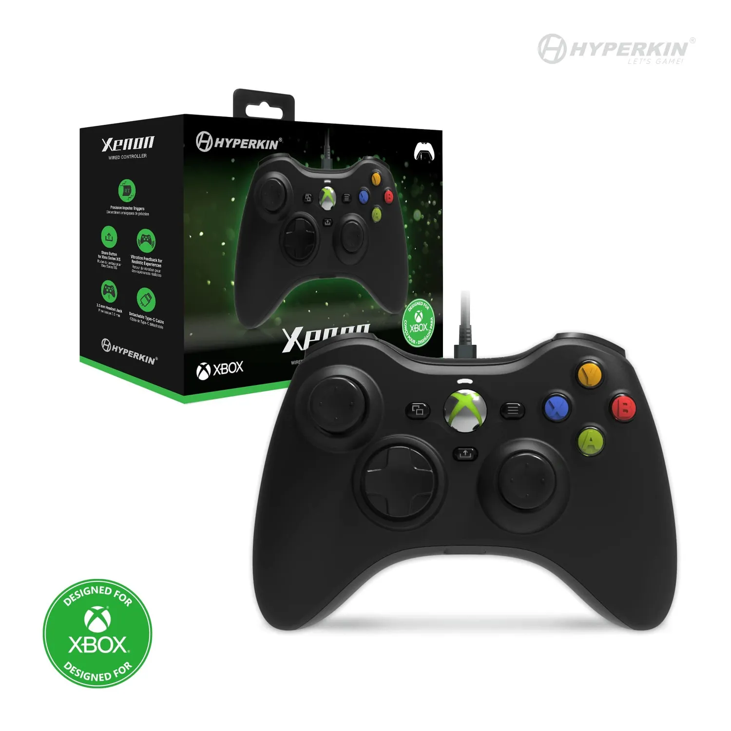 Hyperkin Xenon bedrade controller zwart Xbox One/Series