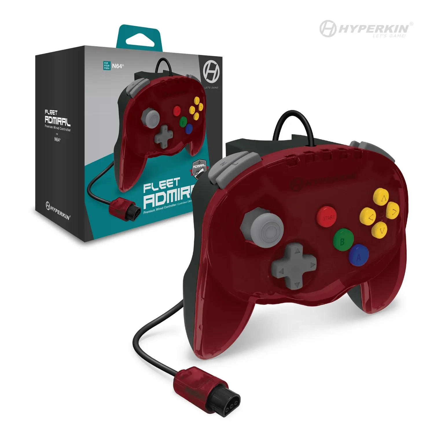 Hyperkin Fleet Admiral controller N64 Fire Fleet bedraad