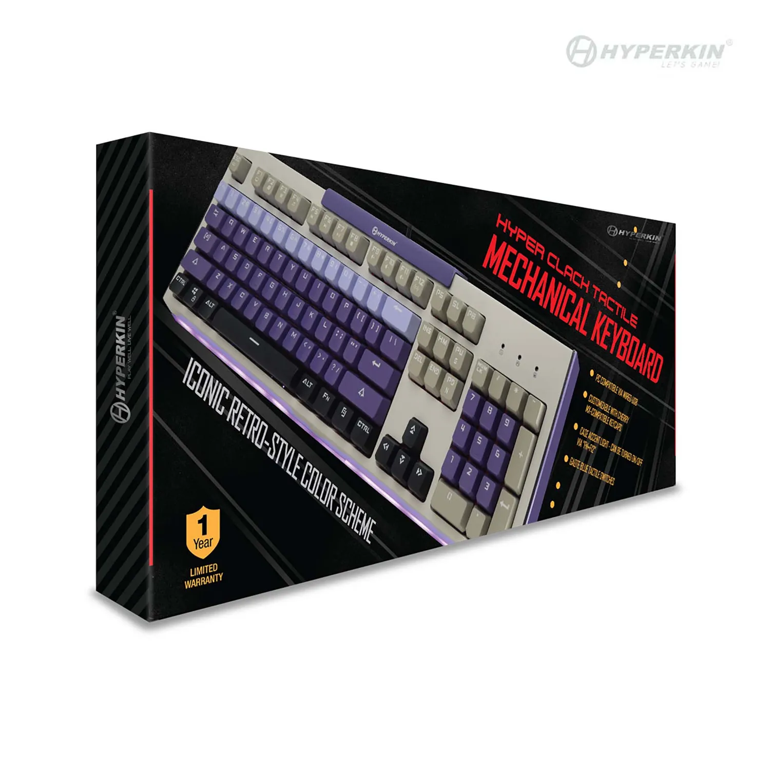 Hyperkin Hyper Clack Retro toetsenbord mechanisch grijs