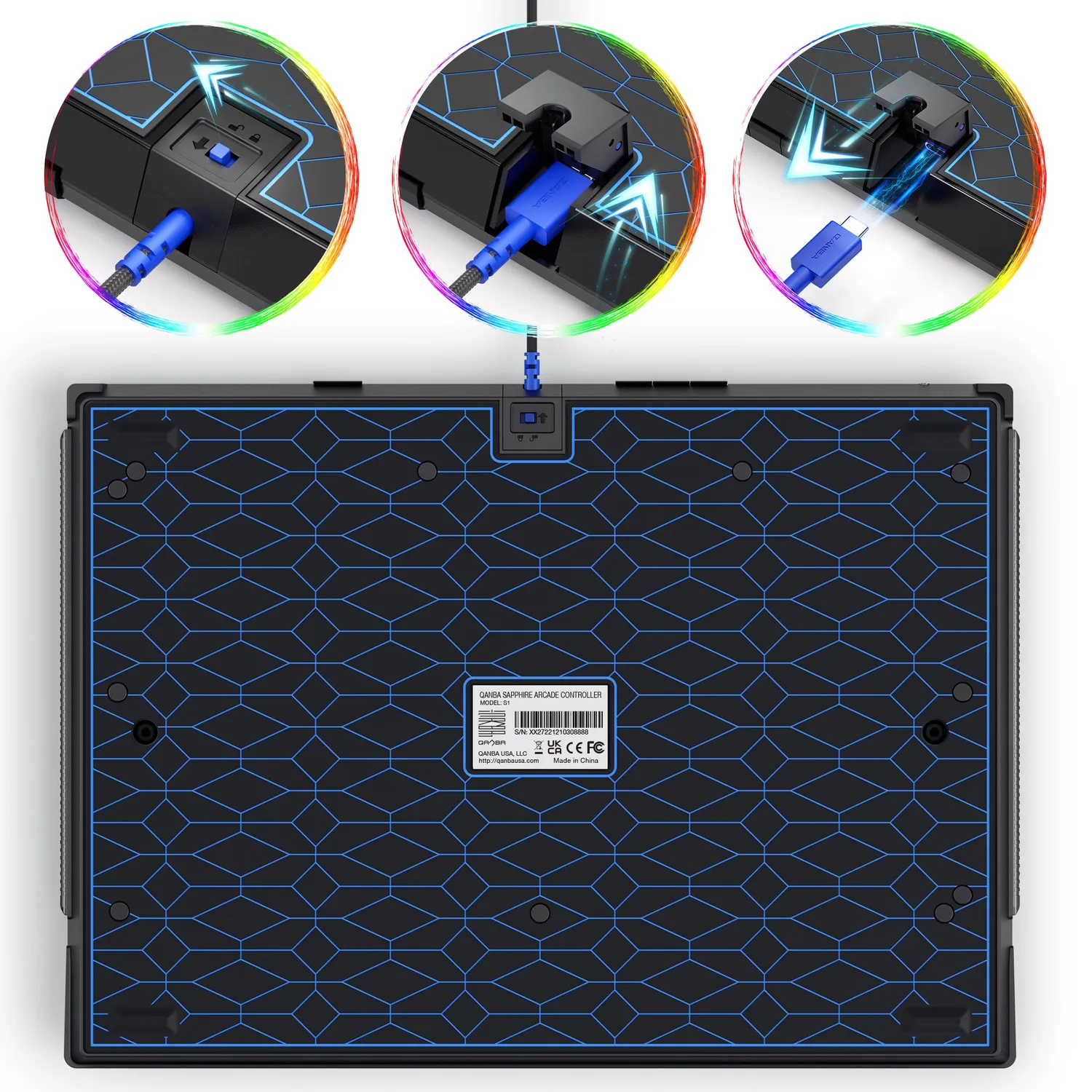 Qanba Sapphire leverless controller PS5 RGB