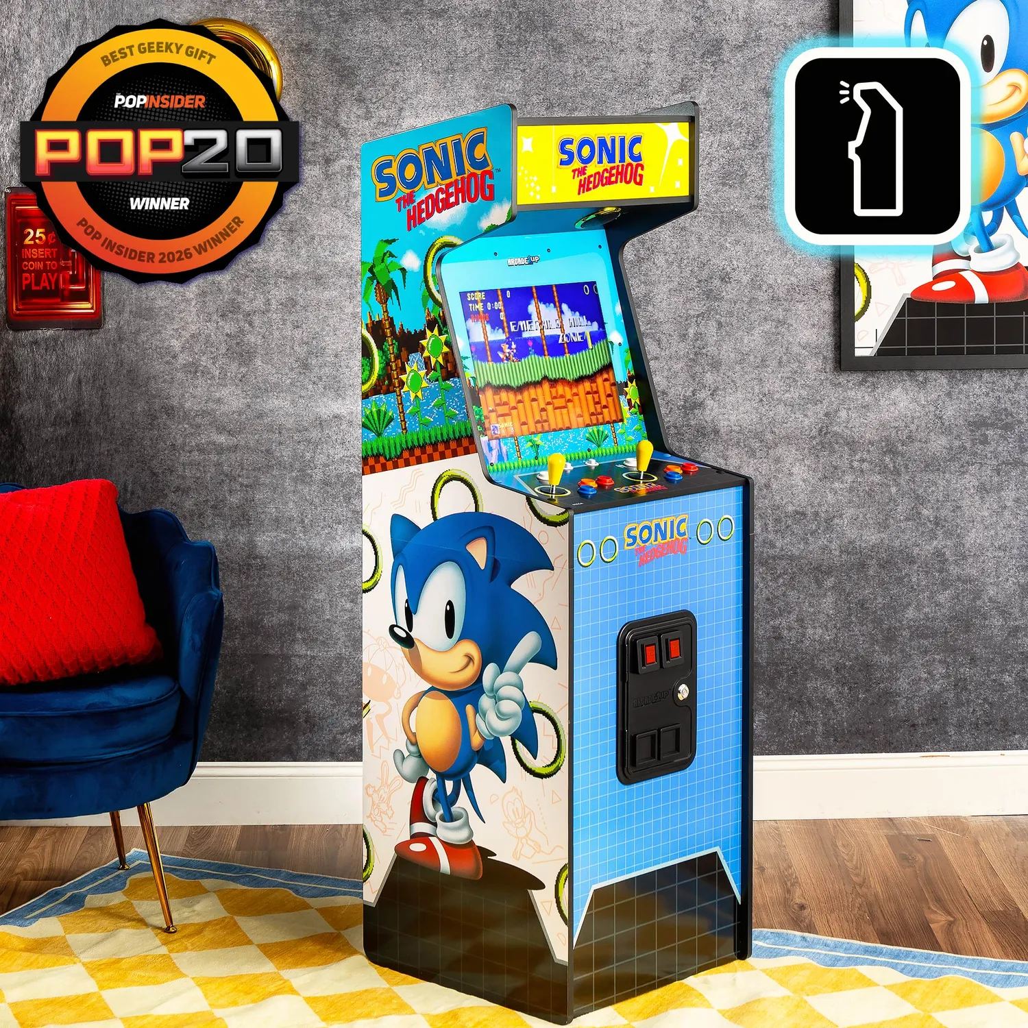 Arcade1Up Deluxe Sonic the Hedgehog arcadeautomaat 4 spellen