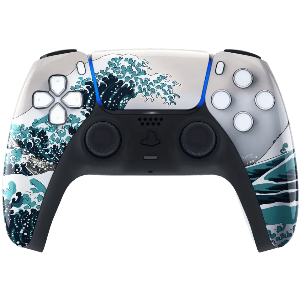 Clever Gaming Kanagawa Wave PS5 controller golf design