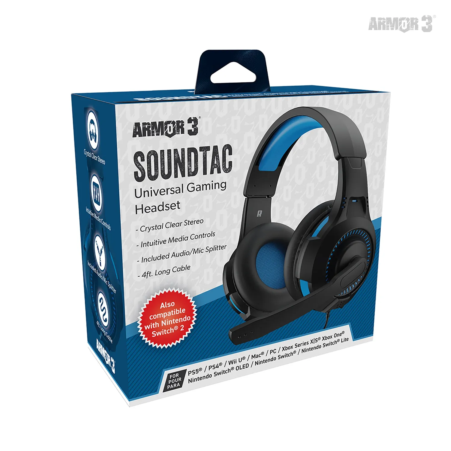 Hyperkin SoundTac gaming headset blauw universeel