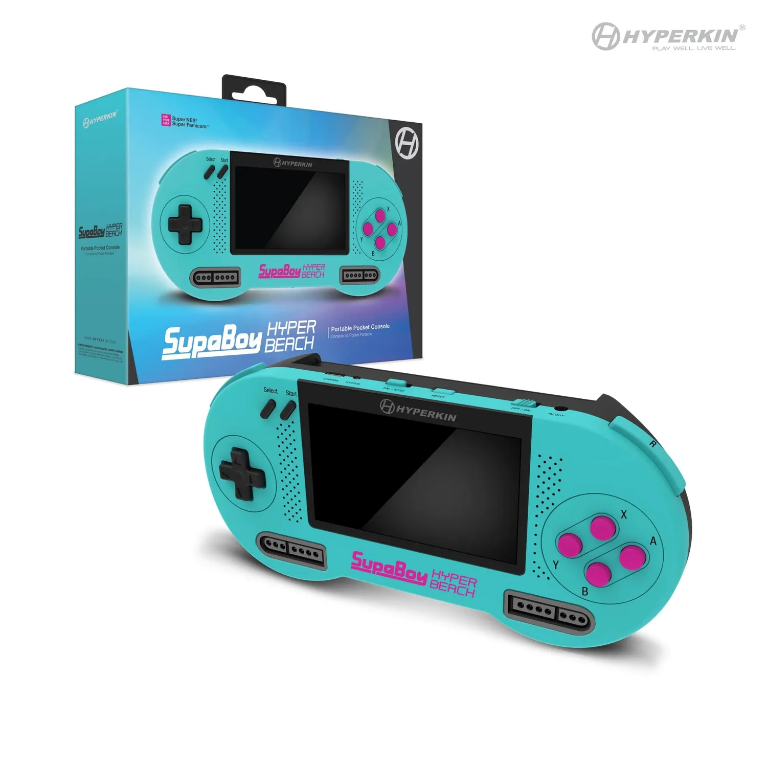 Hyperkin SupaBoy Hyper Beach handheld console SNES