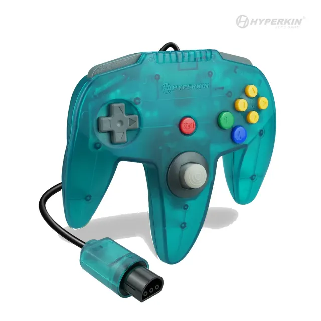 Hyperkin Captain N64 bedrade controller turquoise retro