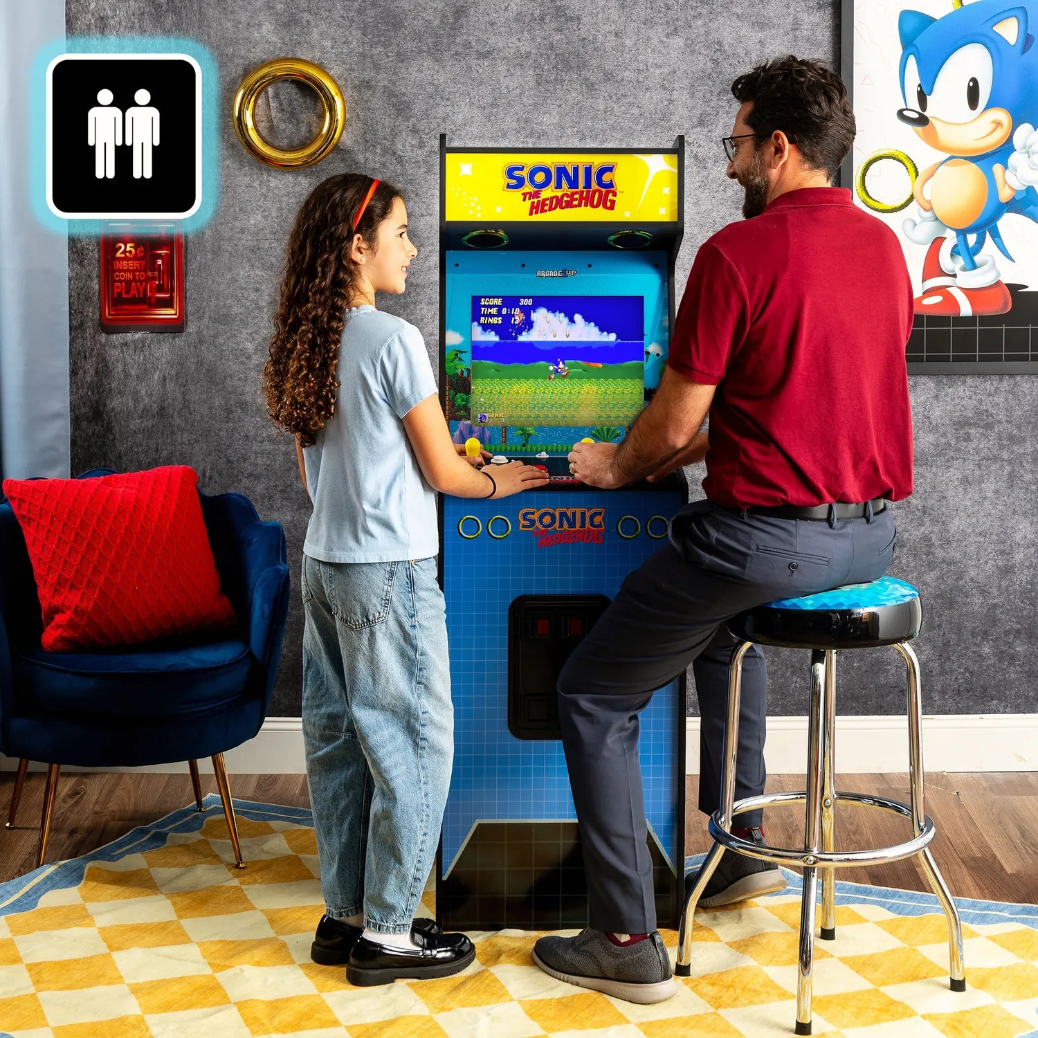 Arcade1Up Deluxe Sonic the Hedgehog arcadeautomaat 4 spellen