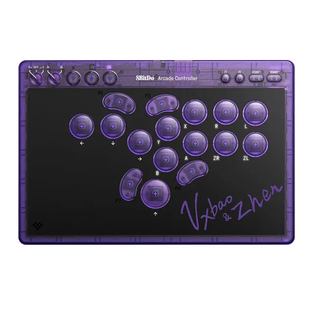 8BitDo Arcade Controller Transparent Purple Signature 2.4G