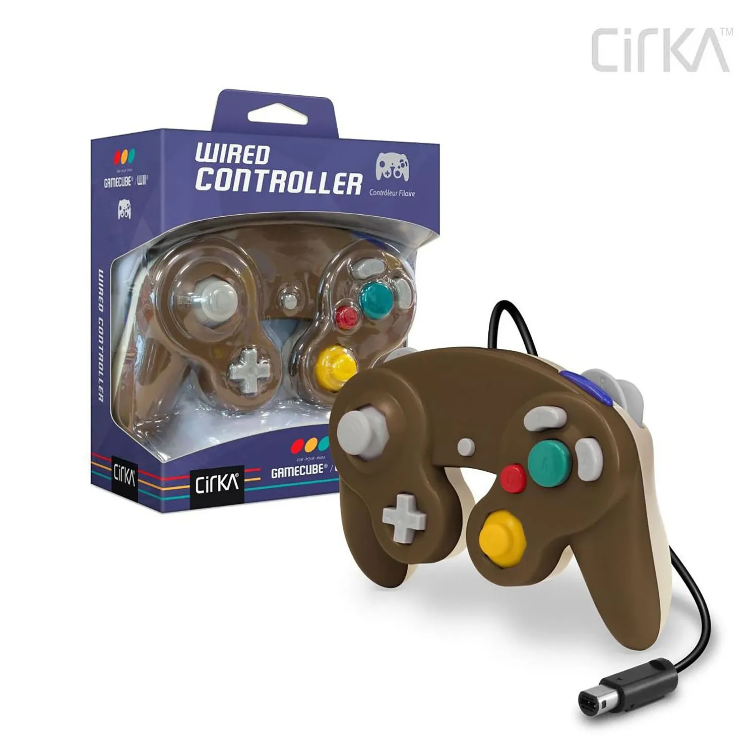 Hyperkin CirKa bedrade controller GameCube bruin beige