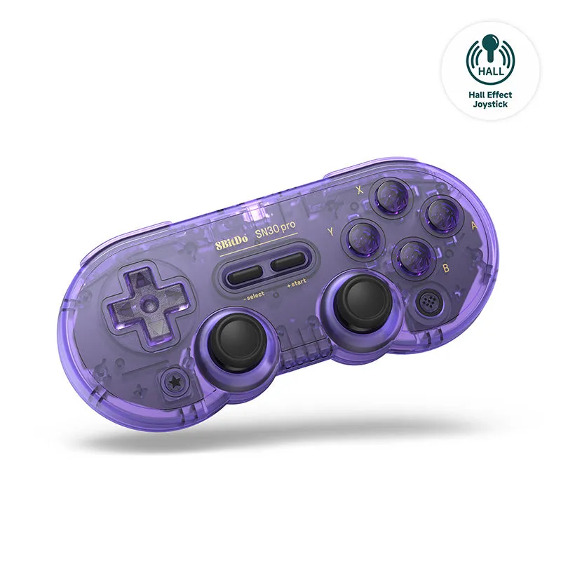 8BitDo SN30 Pro controller Crystal Purple Hall Effect