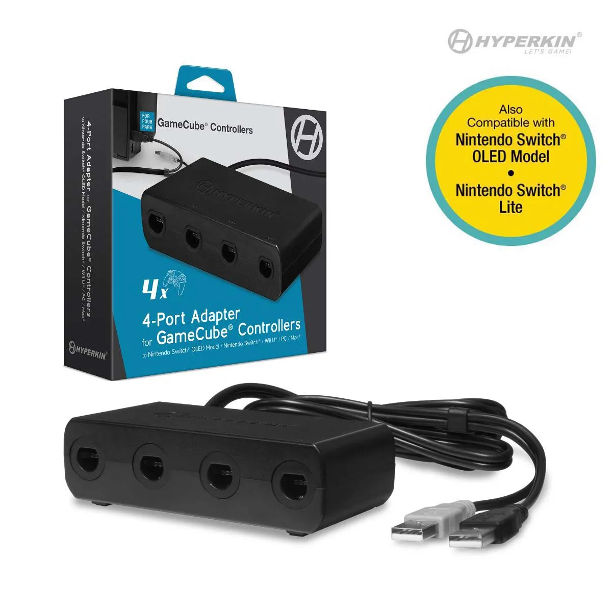 Hyperkin 4-Port Controller Adapter GameCube 4-poorts