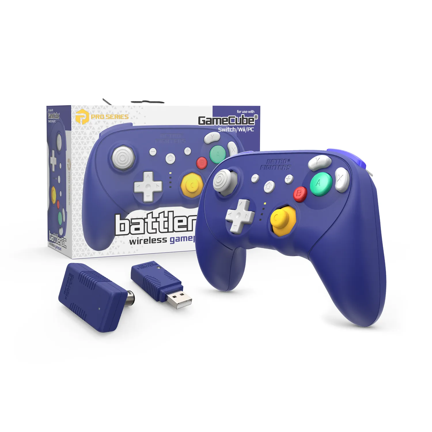 Hyperkin BattlerGC Draadloze Controller paars GameCube