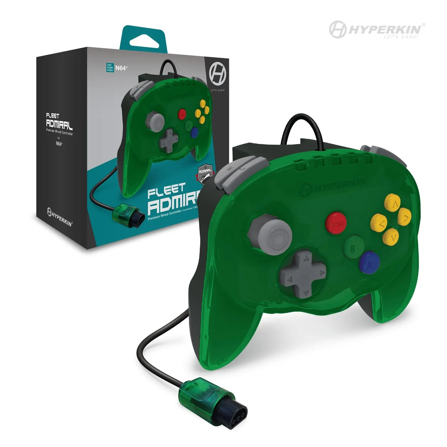 Hyperkin Fleet Admiral bedrade controller jade N64