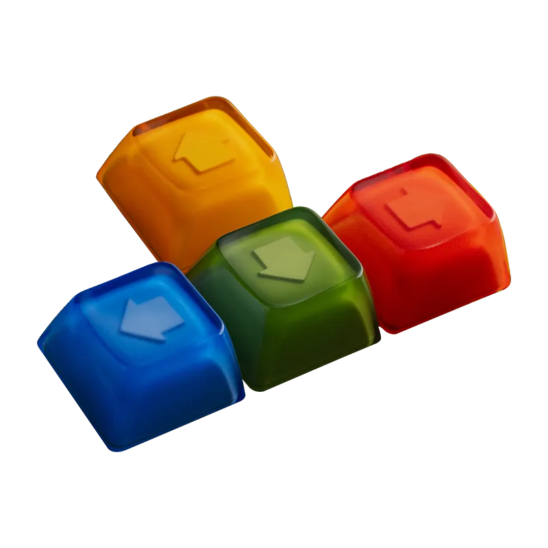 8BitDo Double-Layered Crystal Arrow keycaps transparant
