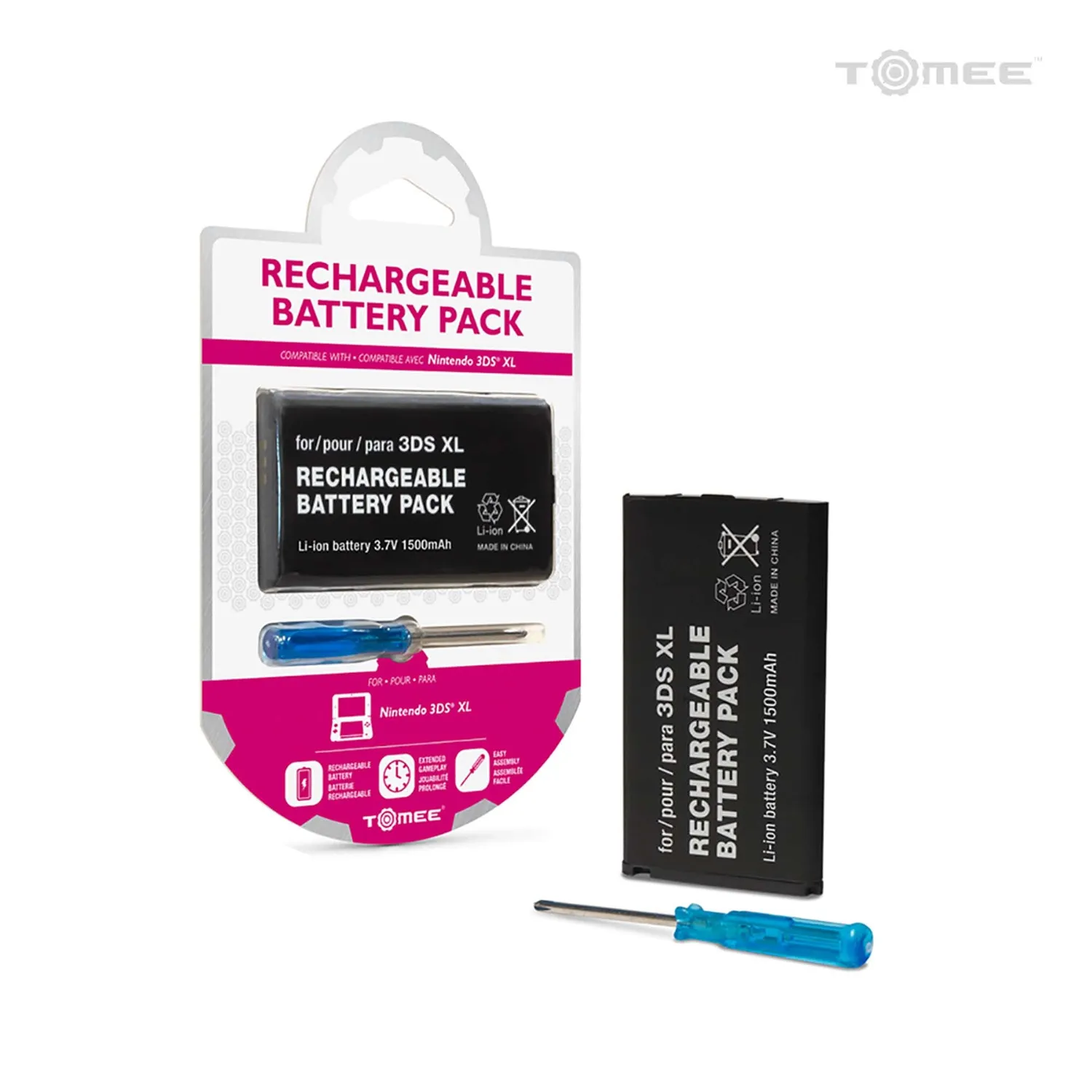 Tomee oplaadbare batterij 1500 mAh New 3DS XL