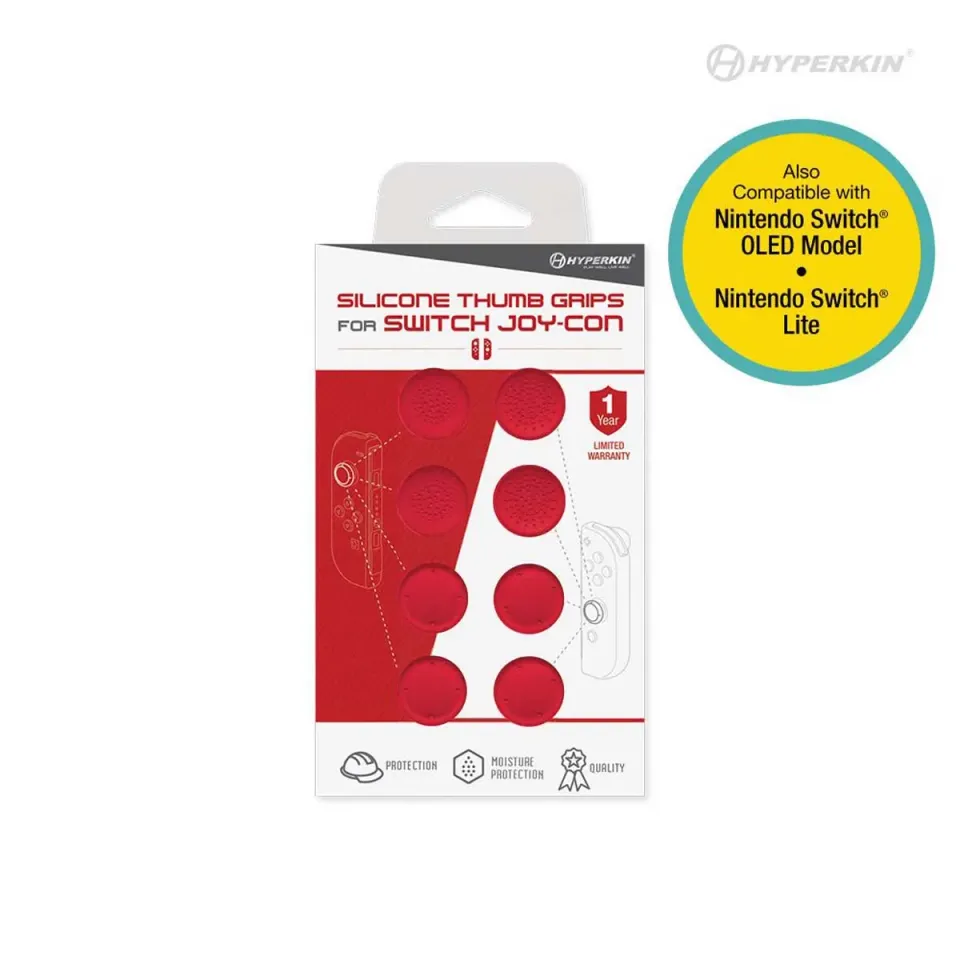 Hyperkin Silicone Thumb Grips Joy-Con rood 8 stuks grip