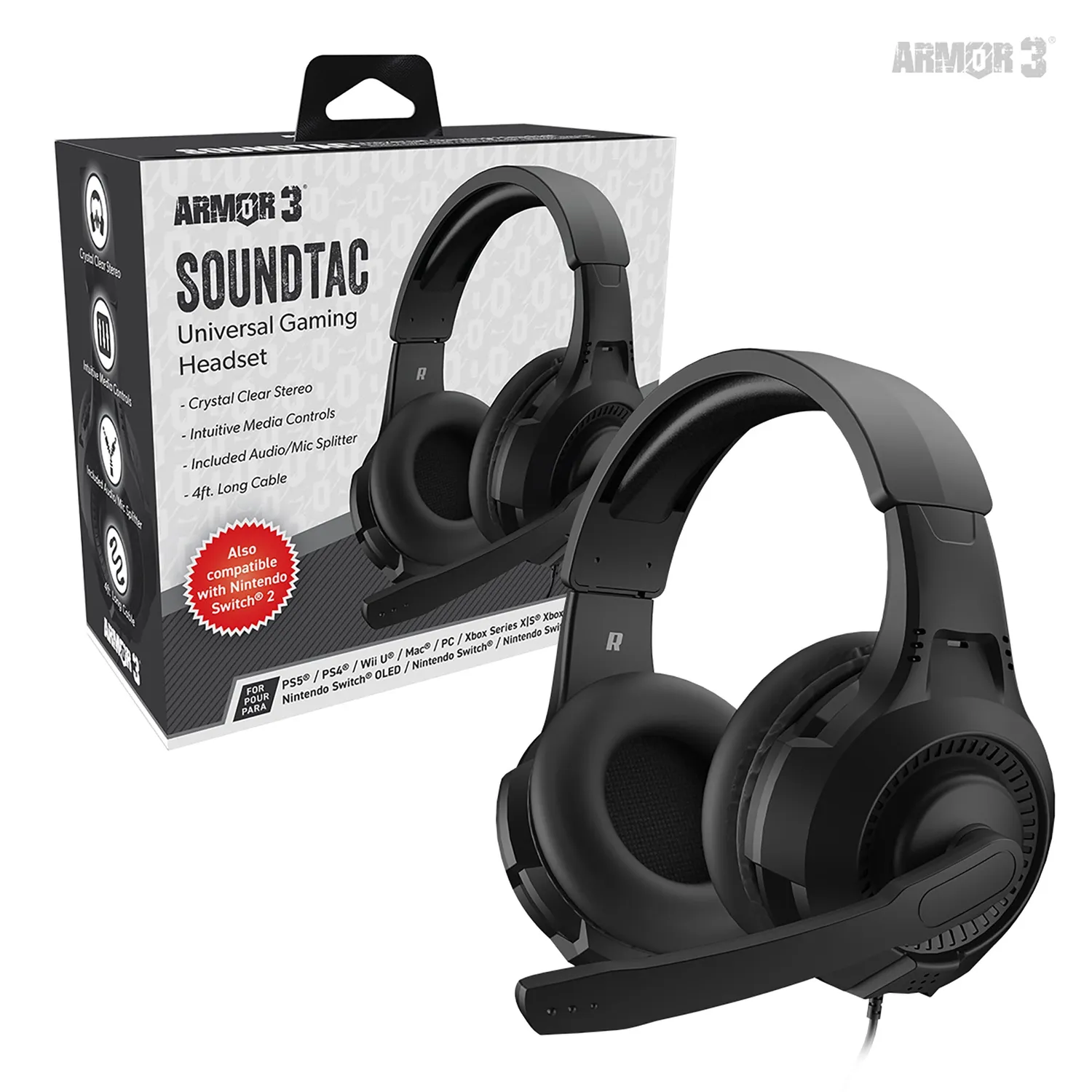 Hyperkin SoundTac gaming headset zwart universeel 3,5mm