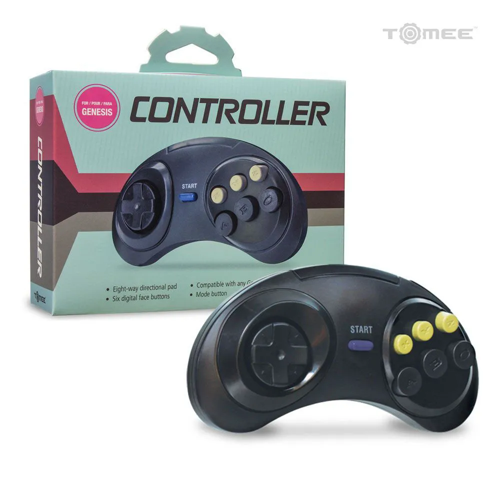 Hyperkin Genesis controller 6-knops bedraad zwart
