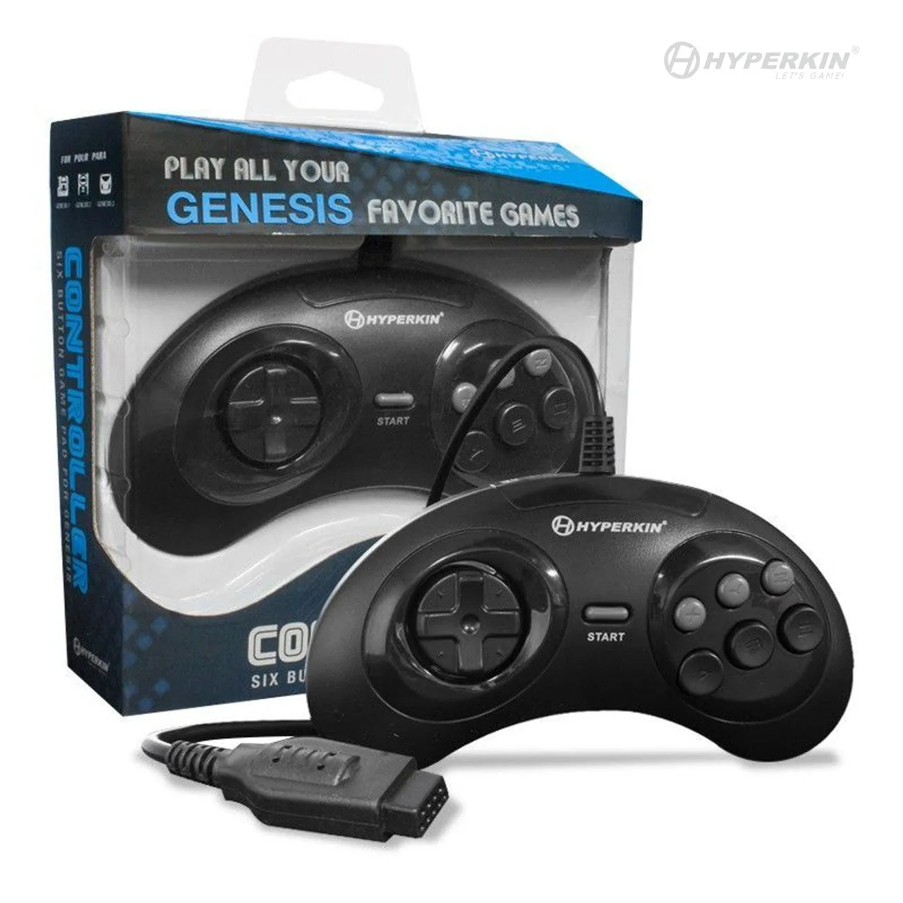 Hyperkin GN6 controller zwart USB 6-knops retro