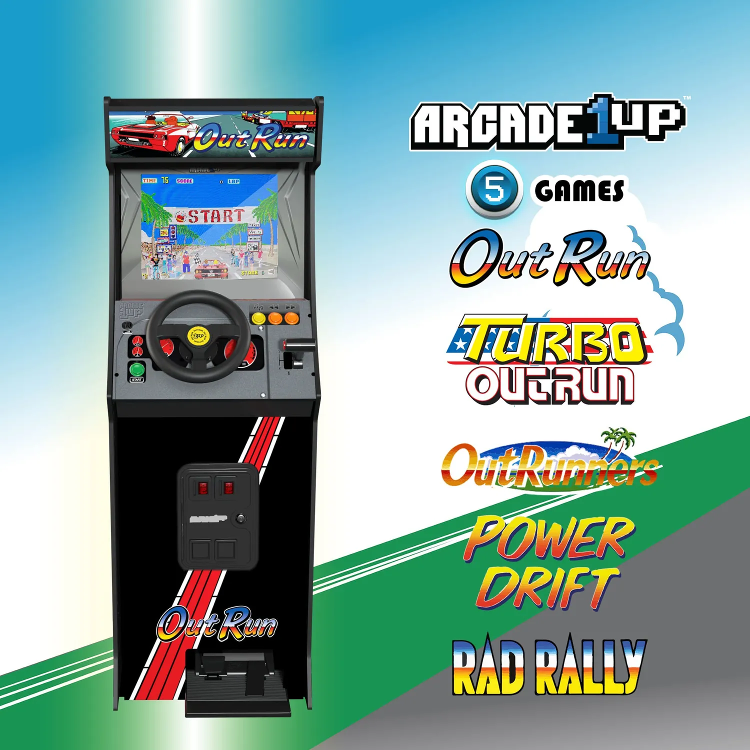 Arcade1Up Deluxe OutRun Arcadekast Met Stuur Full-Size