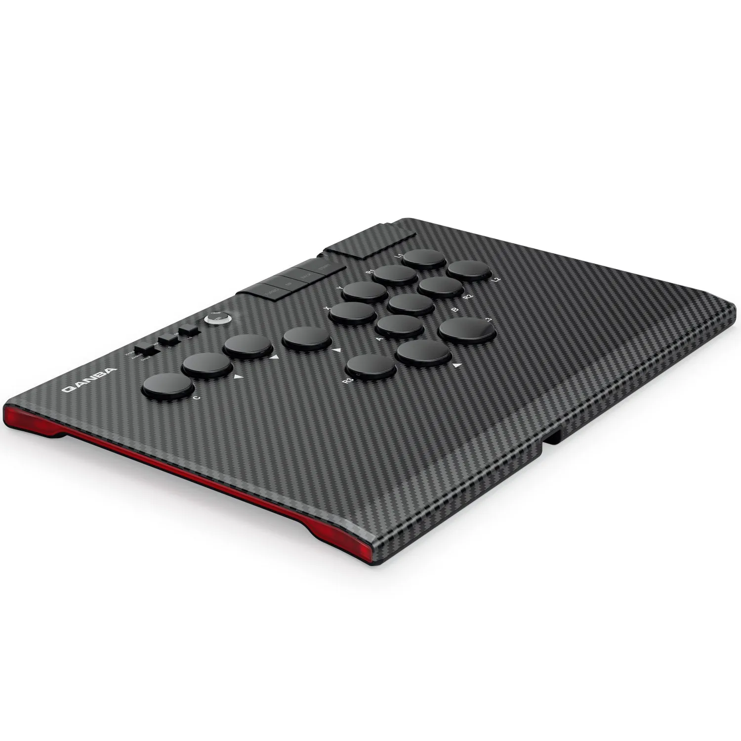Qanba Ruby leverless controller Carbon Fiber Black 15 knops