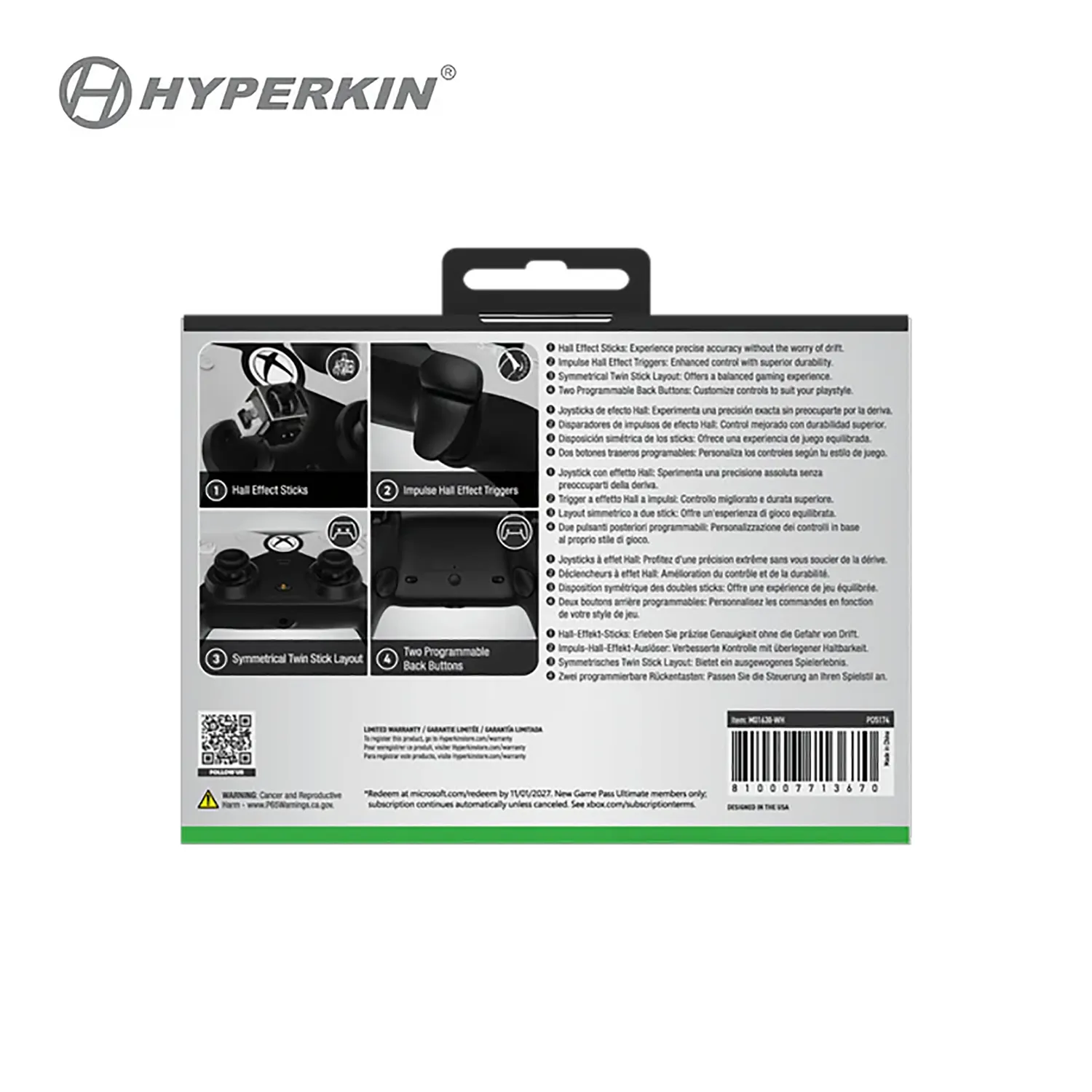 Hyperkin The Competitor Xbox bedrade controller wit pro