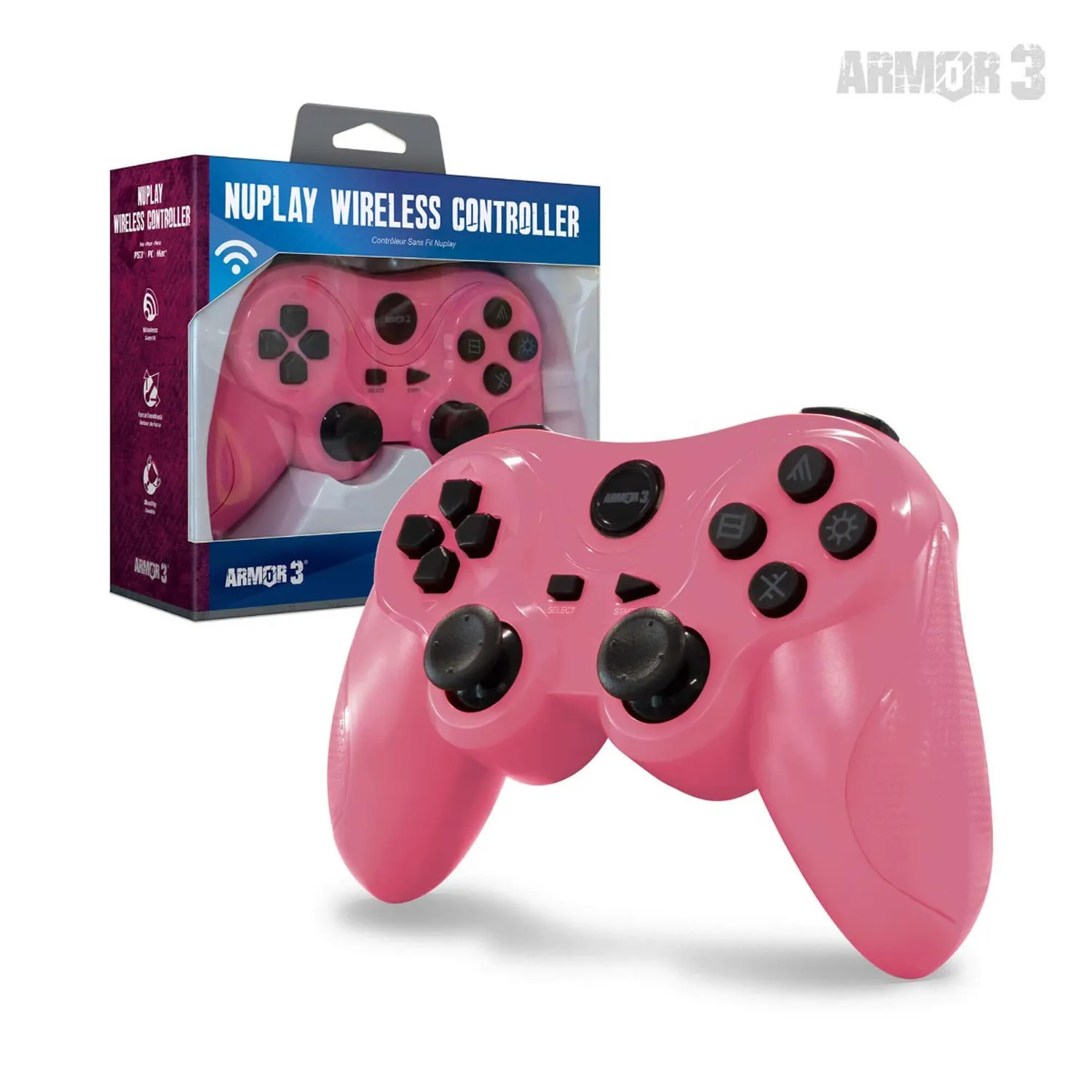 Hyperkin NuPlay PS3 draadloze controller roze drukgevoelig