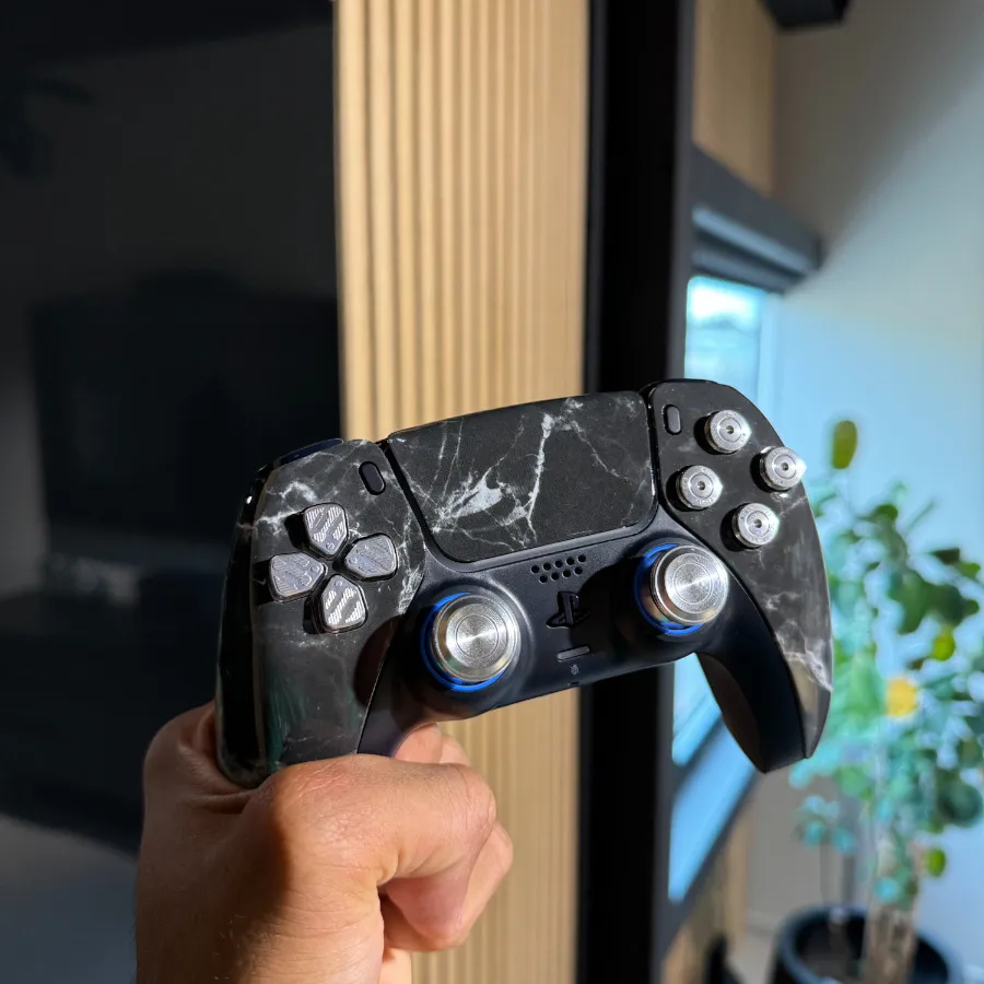 Clever Gaming Silver Marble PS5 controller zilver marmer