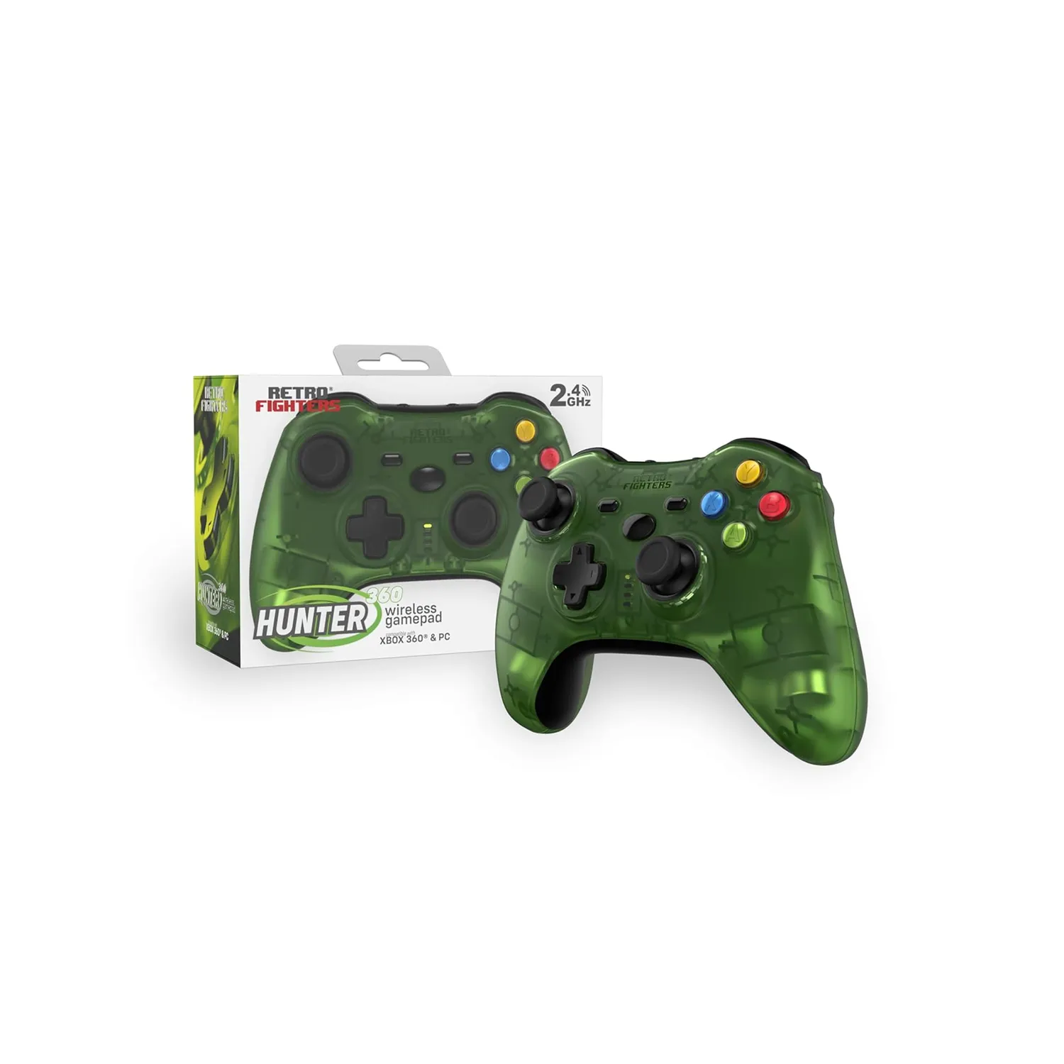Hyperkin Hunter 360 draadloze controller transparant groen