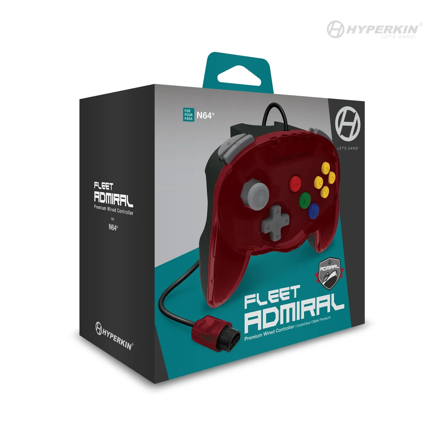 Hyperkin Fleet Admiral controller N64 Fire Fleet bedraad