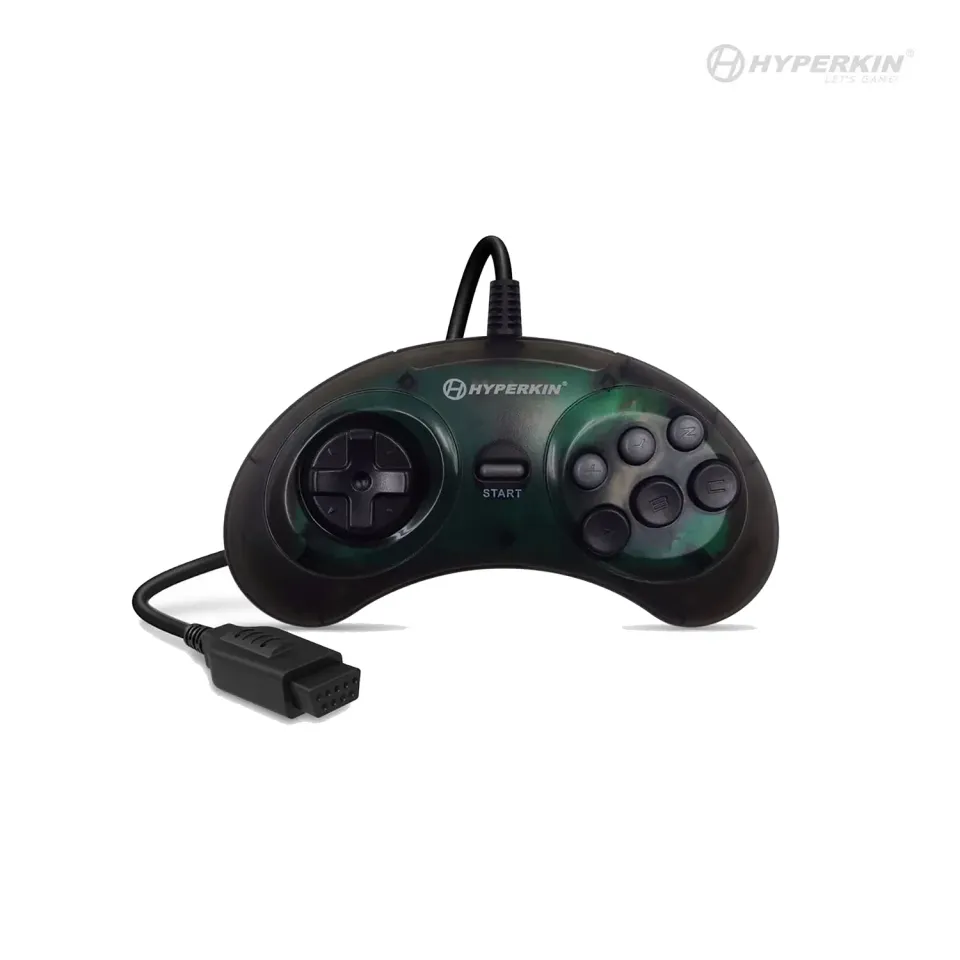 Hyperkin GN6 Space Black USB controller Genesis retro 6-knops