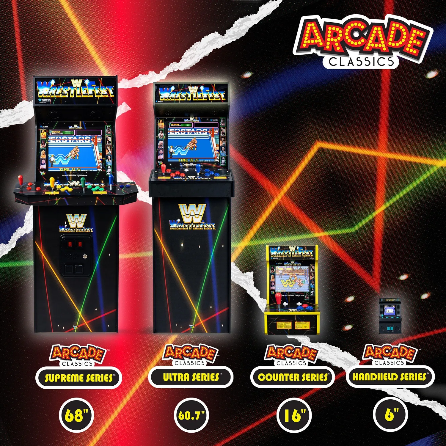 Arcade1Up WWE Countercade arcadekast 8 inch 4 games