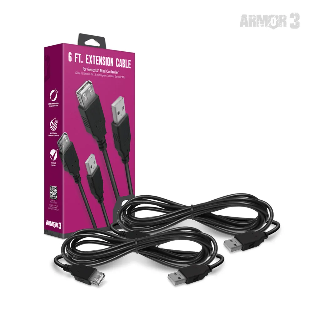 Hyperkin Armor3 Extension Cable Genesis Mini verlengkabel 2-pack