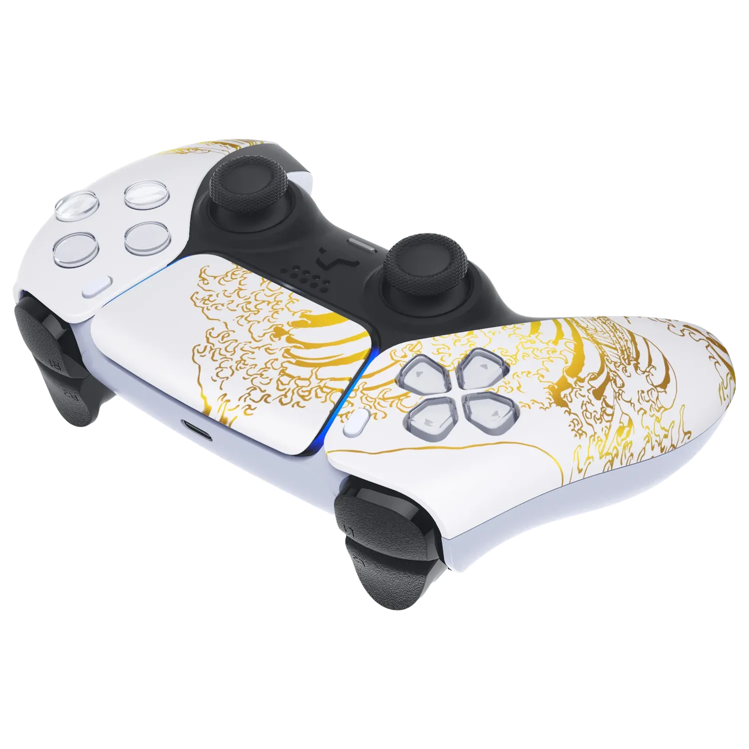 Clever Gaming White Kanagawa Wave PS5 controller wit