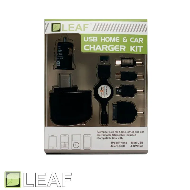 Hyperkin Leaf USB lader thuis en auto kit universeel