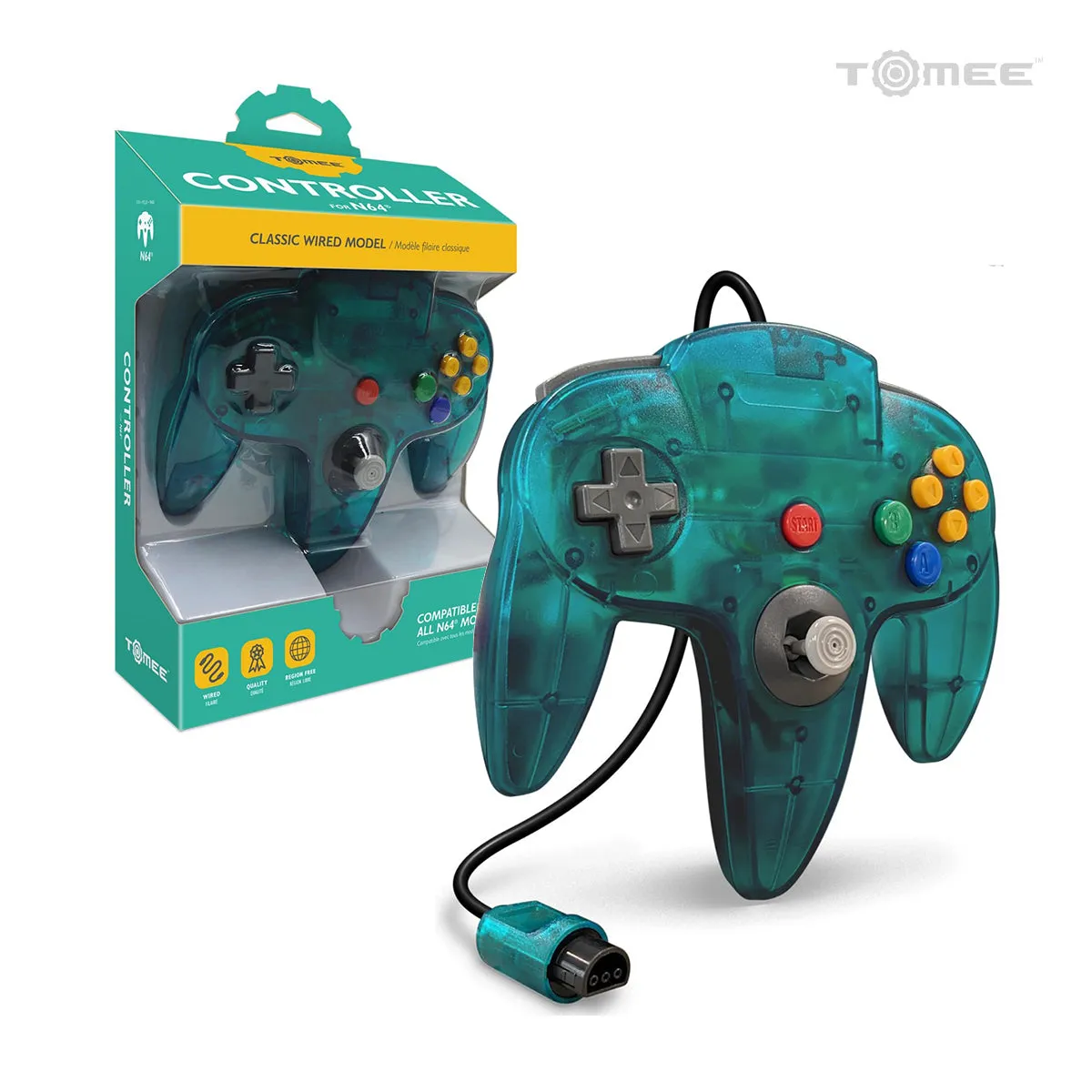 Hyperkin Wired N64 Controller bedrade controller turquoise