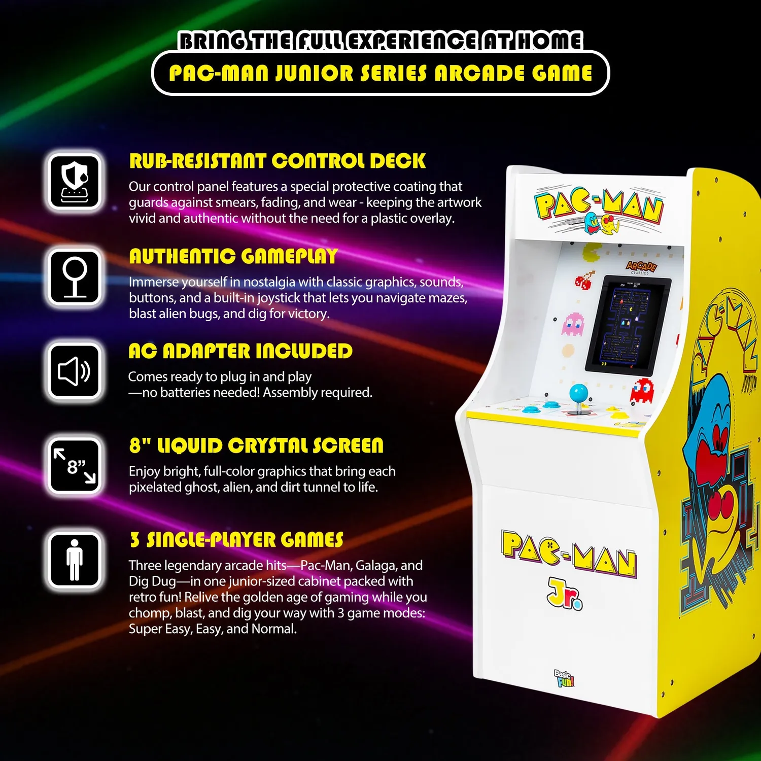 Arcade1Up Jr Series Pac-Man arcadeautomaat 3 spellen