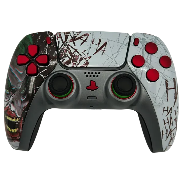 Clever Gaming Laughing Joker PS5 controller custom rood